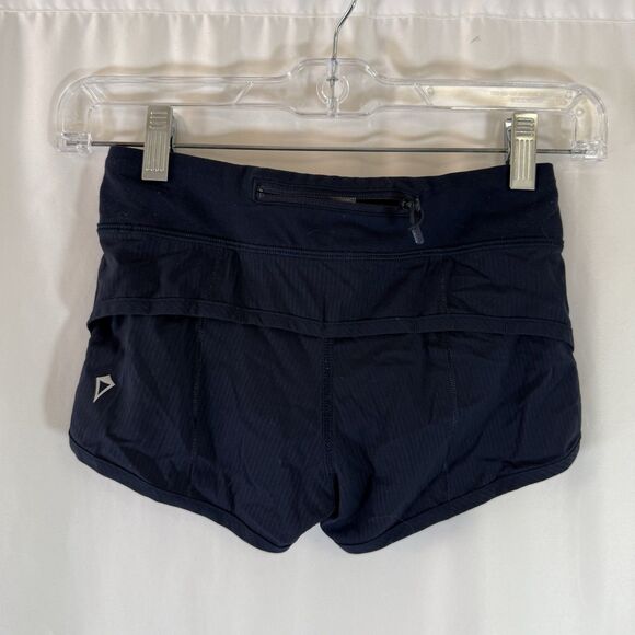 Ivivva Lululemon Shorts Size 7 Blue Pull On Zip Pocket Lined 2" Inseam - Picture 3 of 6